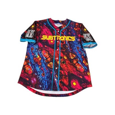 Subtronics Fractals Cyclops Baseball Jersey Mens XL Red Blue Music Rave EDM 