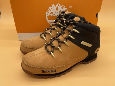 Size 7M Timberland Men Euro Sprint Mid Hiker Wheat Nubuck Black Boots