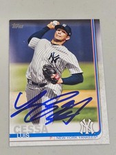 2019 Topps B LUIS CESSA Yankees In-Person Signed Autographed AUTO