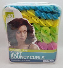 Conair Foam Hair Rollers 48 Ct Neon Soft Curls Comfortable For Sleep
