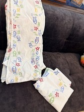 Pottery Barn Kids Twin Size Fish Organic Flat Sheet 1 Pillowcase