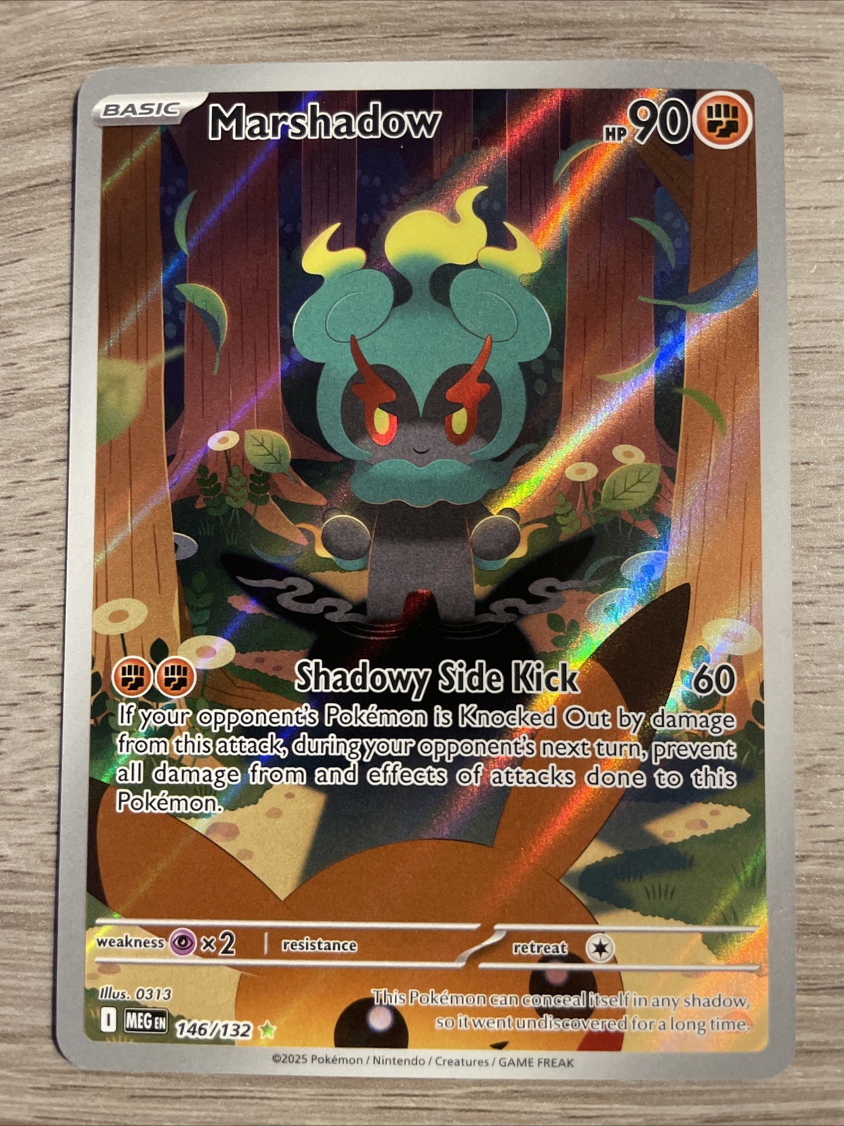 Pokémon Marshadow 146/132 Mega Evolution Gold Star Holo Rare MINT/Near Mint