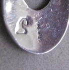 Steward Tewawina Hopi Sterling Silver Overlay Abstract Design Oval Pendant — photo 3