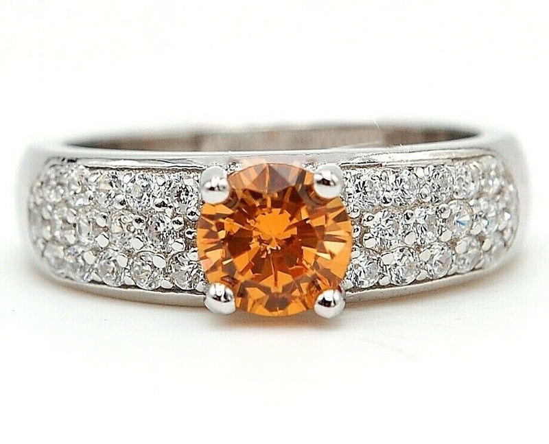 2CT  Padparadscha 925 Sterling Silver Ring Sz 7 &2-4