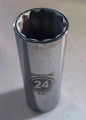 Armstrong 24mm 12 Point 1/2-Inch Drive Metric Deep Socket USA 39-324