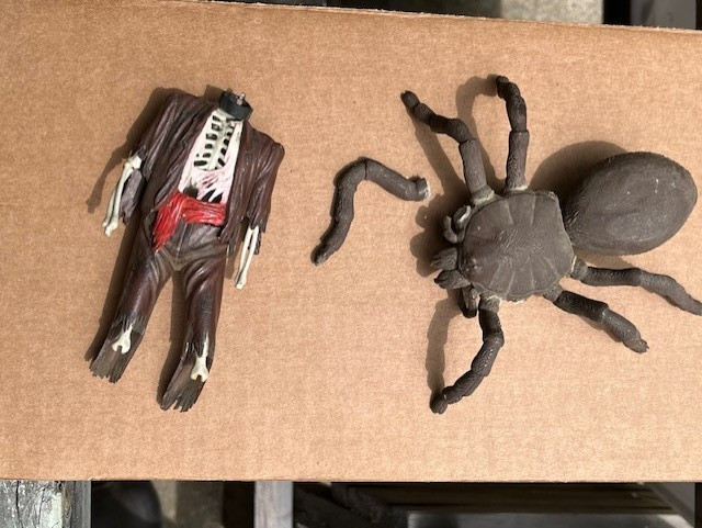 Vintage Aurora The Forgotten Prisoner Figure  and Tarantula Spider Model Parts