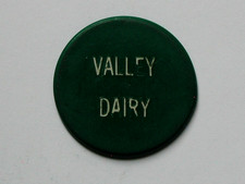 VALLEY DAIRY (Armstrong/Penticton BC) Plastic Milk Token Good For One Quart Milk