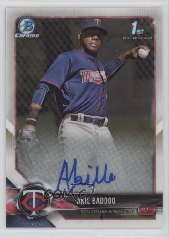 2018 Bowman Chrome Prospect Auto Akil Baddoo #BCPA-AB Auto 15xk