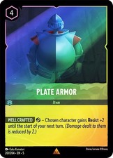 Cold Foil PLATE ARMOR 1x Rare Disney Lorcana NM