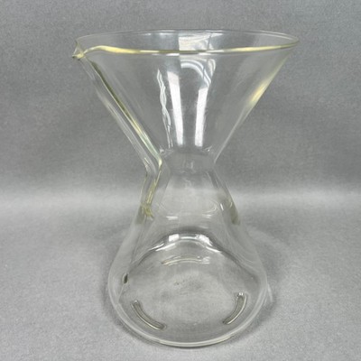 Pyrex Chemex Coffee Maker 9.5  #2,411,340 1946 Glass Pour Over Green Stamp VTG