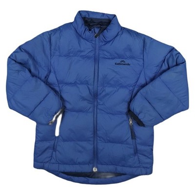 Kathmandu Jacket Kids SMALL Blue Puffer Duck down 550 Packable Full Zip Size S