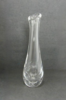 Vintage MCM Orrefors Nils Landberg Crystal 7  Bud Vase Scandinavian Art Glass