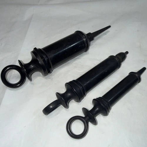 Civil War Era ROYAL BUTLER & GOODYEAR Hard Rubber Syringe Lot Medical