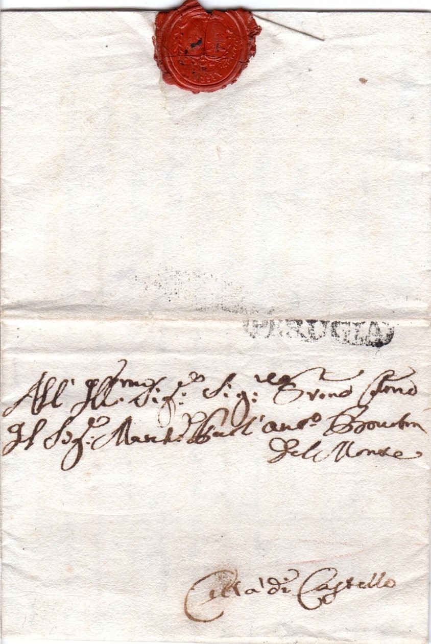 Italia 1778, L1 PERUGIA su lettera di ROMA n. Città di Castello