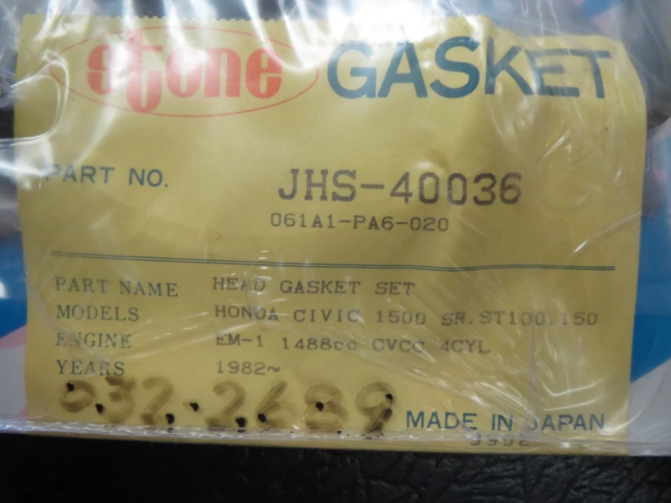 Juego de juntas de culata para Honda Civic 1982-1983 1,5 L EM1 Hecho en Japón - ¡Envío rápido! Foto 3 de 4