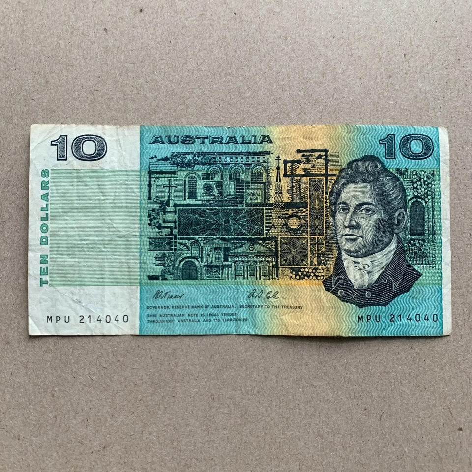 Australia 10 Dollars Banknote 1990's Australian Currency Paper Money Used - Image 2 of 3