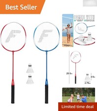 Lightweight Alloy Steel Badminton Racket Set - 2 Rackets  2 Birdies Included