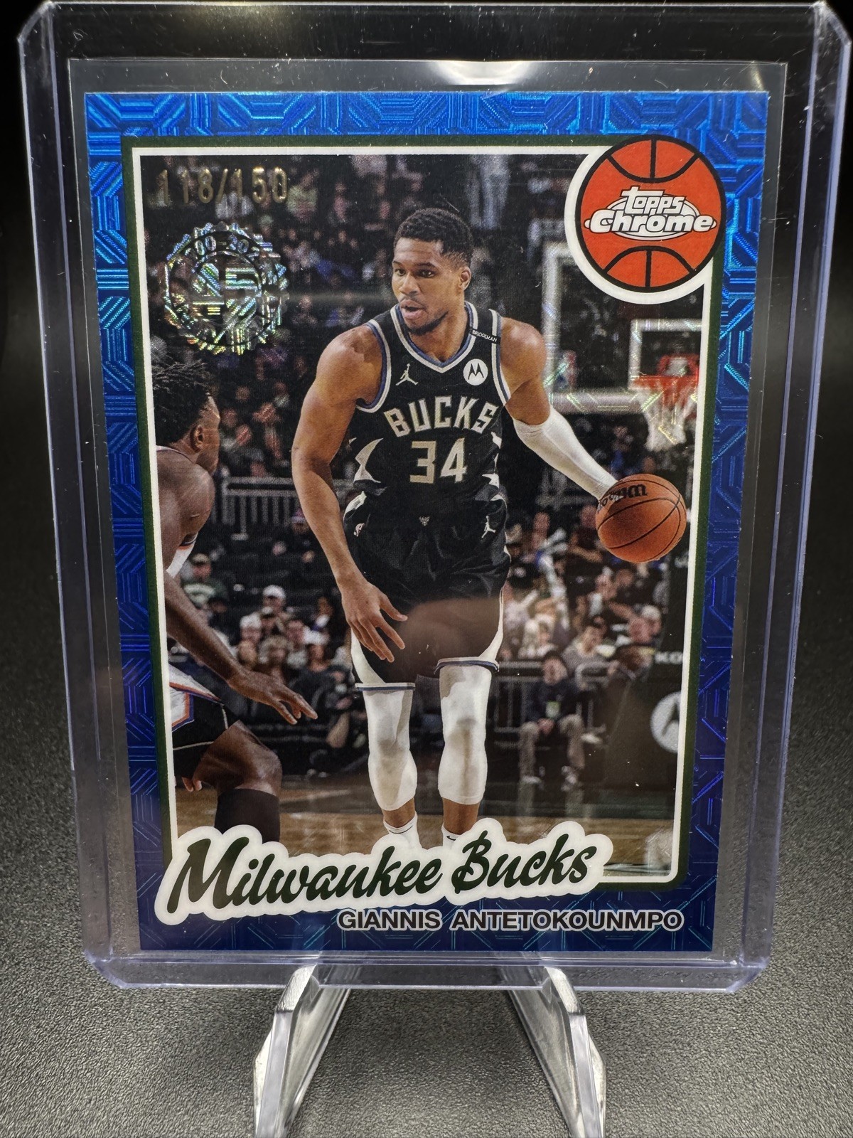 2025-26 Topps Basketball #TC-GA Giannis Antetokounmpo Blue Mojo Refractor #/150