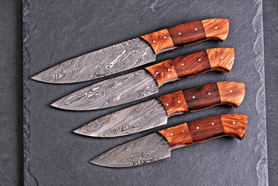 CUSTOM HAND MADE FORGED DAMASCUS STEEL KITCHEN CHEF KNIFE SET 988