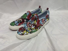 Marvel Slip On Shoes Size 2.5 Kids Avengers Spider-Man Hulk Iron Man Captain