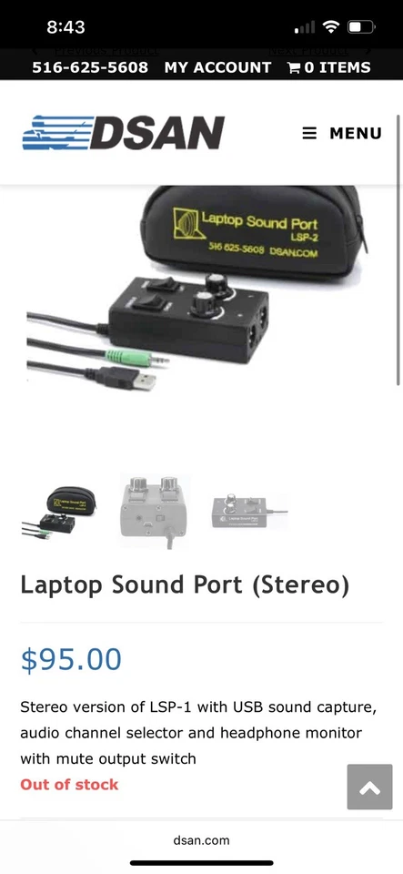 DSAN LSP-2 | Laptop Adapter Soundport- Computer Speaker Jack- Better than LSP-1