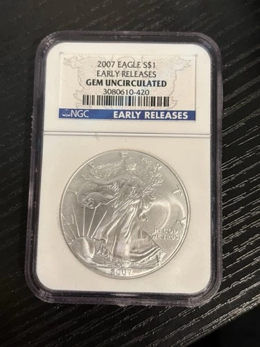 American Silver Eagle 2007 NGC Early Releases Gem Uncirculated Collectable Coin