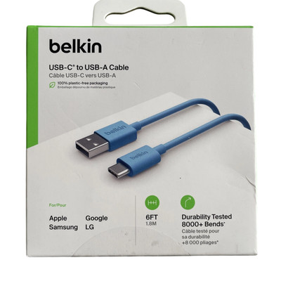 Belkin USB-C to USB-A Cable (1.8m / 6ft) Blue