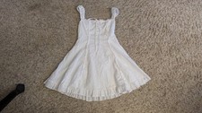 Excellent WILD FABLE White Cotton Eyelet Summer Dress Size S