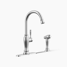 Kohler Arsdale 1 Handle Kitchen Faucet  Side Spray In Polished Chrome R24213-CP