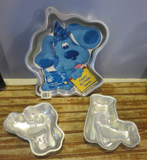 Lot of 3 Vintage Wilton Dog Cake Pans: Blue's Clues, Pluto and Goofy