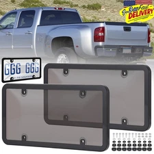 New Unbreakable License Plate Covers+Frames Auto Tag Shield Protector Front Rear