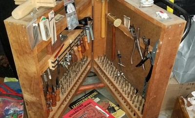 HUGE LOT VINTAGE LEATHER STAMPING TOOLS CRAFTOOL TANDY USA - Many Types