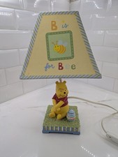 VTG Disney Winnie The Pooh in Grass Hunny Honey Pot Lamp Green Blue Baby Nursery