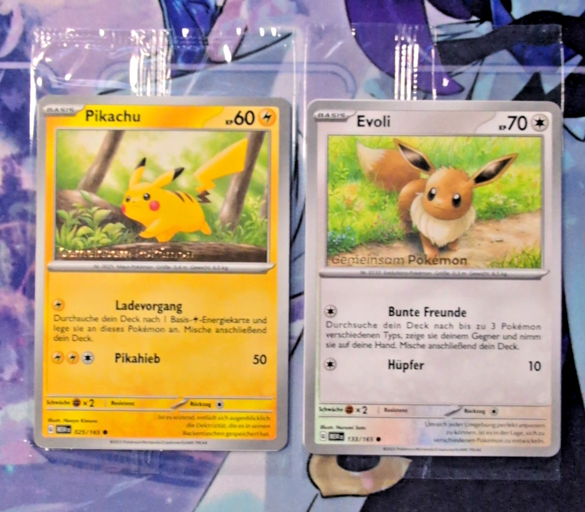 2023 Pokemon Together Promo German Pikachu 025/165 & Eevee 133/165 Sealed