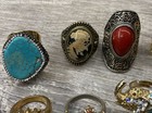 Costume Jewelry Rings Lot w. Multicolor Elephant Owl Knot Band Cocktail — photo 3
