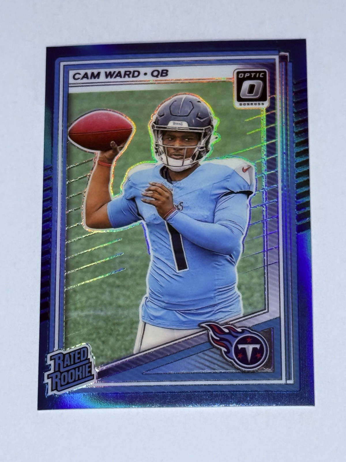 2025 Panini Donruss Optic Rated Rookie Cam Ward #293 Aqua Prizm 327/349 Titans