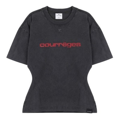Courreges Printed Damen Kurzarm T-Shirt 139992367