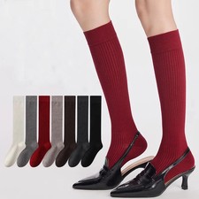 Autumn/Winter High-quality 5A Women's Knee And Calf Mid Length Socks Lightweight