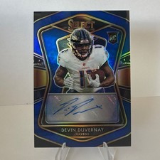 2020 Panini Select Devin Duvernay Blue Prizm Auto /75 RS-DDU Ravens