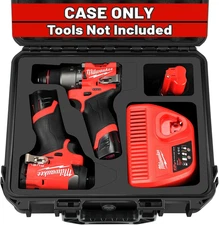 Case for Milwaukee M12 Impact Driver & Drill Set - Waterproof Tool Box with Remo