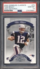 2002 Donruss Classics 2002 NATIONAL #1/5 Tom Brady #75 PSA 10 PATRIOTS POP 1