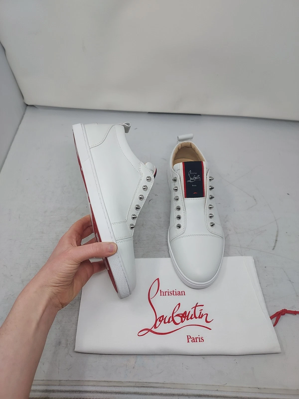 Christian Louboutin — Christian Louboutin EU 40 US 10 NEW WOMEN Fique A Vontade FAV White Stud Sneaker
