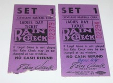1940's Scarce Cleveland Baseball Corp Ladies Day Ticket Stubs  Bill Veeck Era