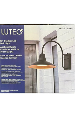 LUTEC 12'' Wall Light 1200 Lumens Dusk To dawn Sensor New In Box