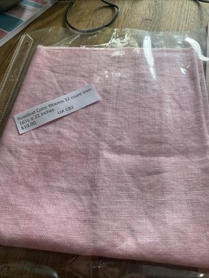 32 Ct. LINEN Rosebud Color Blooms HAND DYED Cross Stitch Fabric 16.5 x 22 Inches