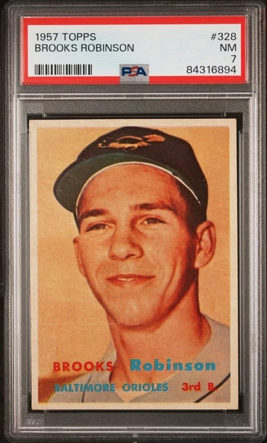 1957 Topps #328 Brooks Robinson RC PSA 7 Perfect Centering!