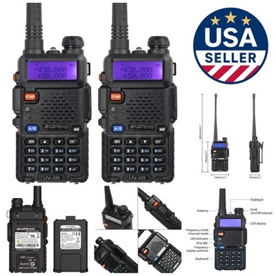 UV-5R Handheld Walkie Talkie - Versatile 2 Pack for Hiking, Camping, & Safety