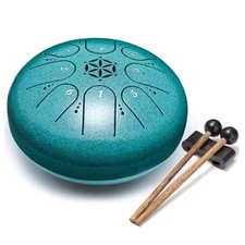Steel Tongue Drum Percussion: Musical Instruments, 6 Inch 8 Notes Malachite