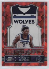 2022 Contenders Optic Uniformity Red Cracked Ice Prizm Anthony Edwards #18 15gm