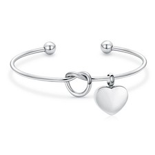 Cremation Jewelry Urn Bracelet for Ashes, Adjustable Heart Urn Cuff Bracele - 01